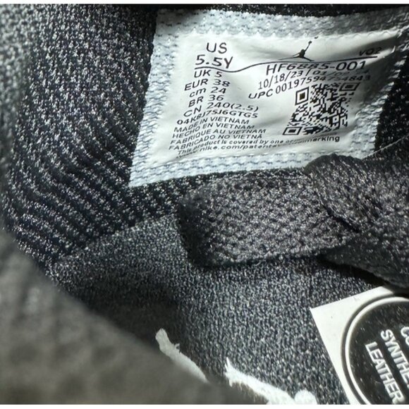 Nike Air Jordan 1 Low GS Cleats Black Wht Football Baseball HF6885-001 5.5 Youth - Picture 6 of 7